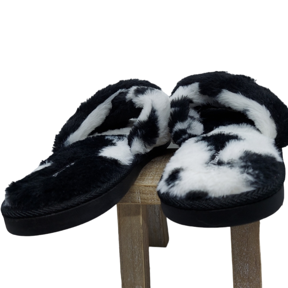 Moon Cake Indoor/Outdoor Cow Print Slippers Women's Size XL 11-12 - Picture 4 of 5
